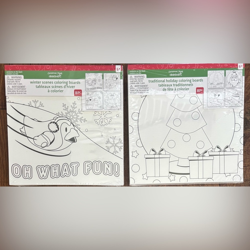 NWT  Creatology Christmas coloring boards bundle-16 pieces total Xmas 8”x8”